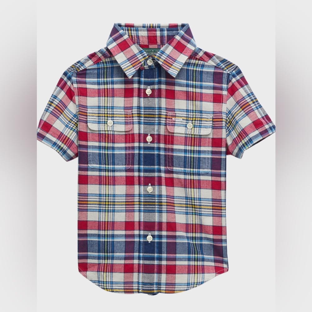 NWT Polo Ralph Lauren country Boy's Plaid-Print Polo Shirt - 4/4T